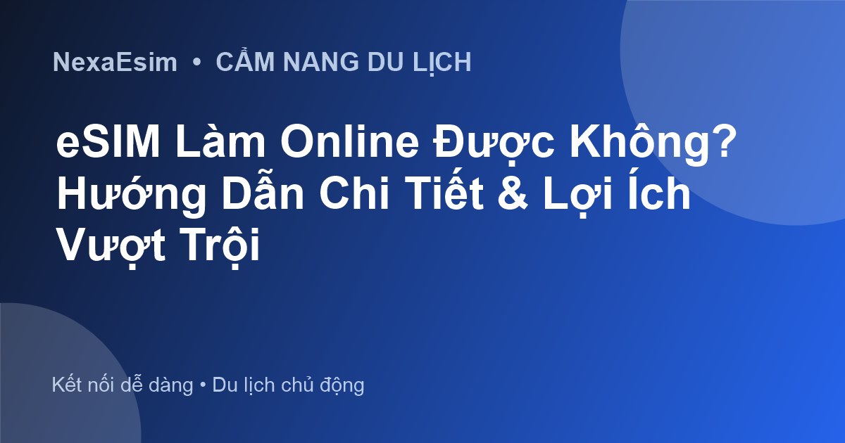 eSIM Làm Online Được Không? Hướng Dẫn Chi Tiết & Lợi Ích Vượt Trội - Hướng dẫn sử dụng eSim