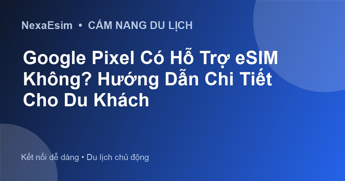 Google Pixel Có Hỗ Trợ eSIM Không? Hướng Dẫn Chi Tiết Cho Du Khách