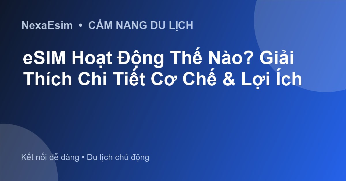 eSIM Hoạt Động Thế Nào? Giải Thích Chi Tiết Cơ Chế & Lợi Ích - Hướng dẫn sử dụng eSim