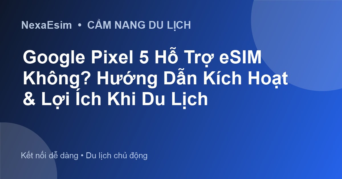 Google Pixel 5 Hỗ Trợ eSIM Không? Hướng Dẫn Kích Hoạt & Lợi Ích Khi Du Lịch