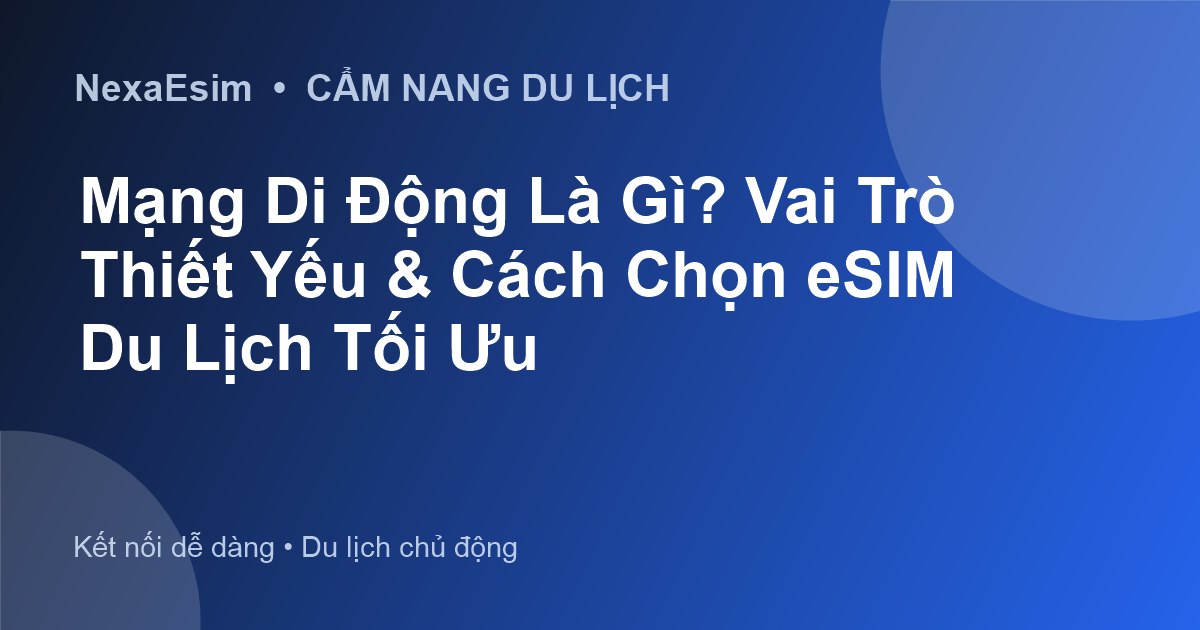 Mạng Di Động Là Gì? Vai Trò Thiết Yếu & Cách Chọn eSIM Du Lịch Tối Ưu