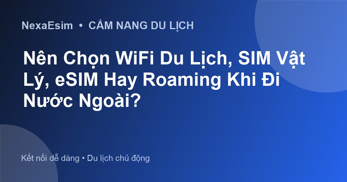 Nên Chọn WiFi Du Lịch, SIM Vật Lý, eSIM Hay Roaming Khi Đi Nước Ngoài?