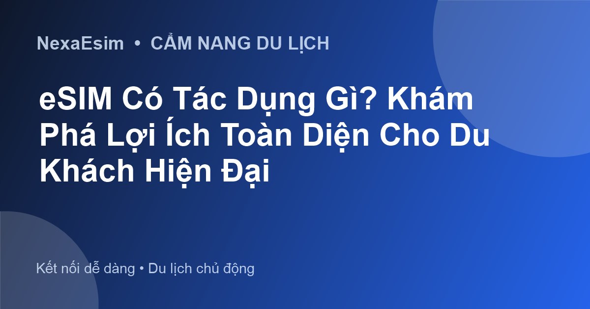 eSIM Có Tác Dụng Gì? Khám Phá Lợi Ích Toàn Diện Cho Du Khách Hiện Đại - Hướng dẫn sử dụng eSim
