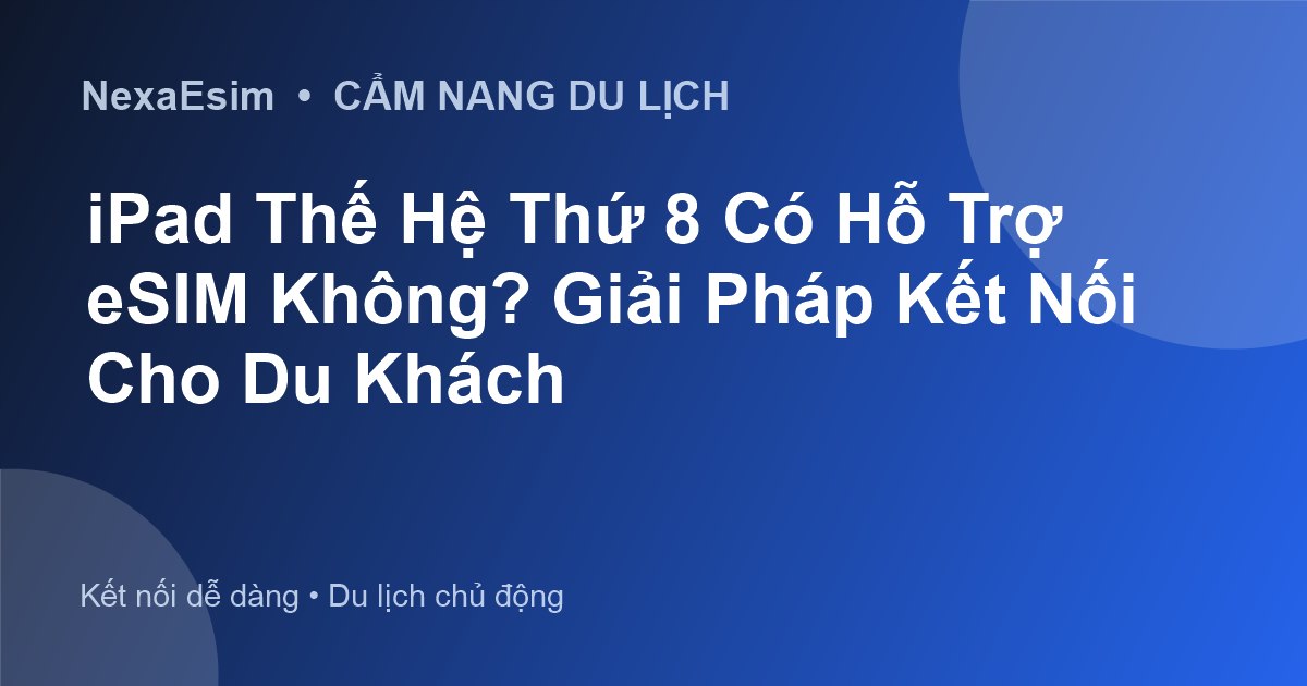 iPad Thế Hệ Thứ 8 Có Hỗ Trợ eSIM Không? Giải Pháp Kết Nối Cho Du Khách
