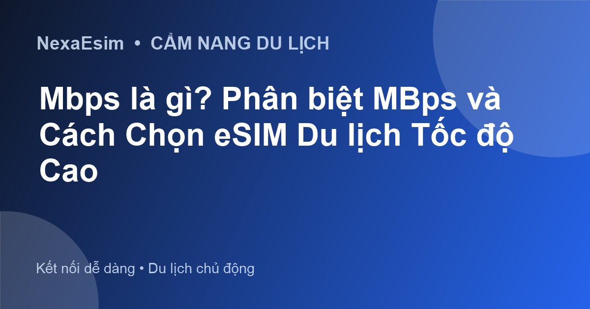 Mbps là gì? Phân biệt MBps và Cách Chọn eSIM Du lịch Tốc độ Cao