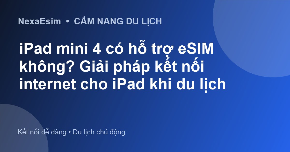 iPad mini 4 có hỗ trợ eSIM không? Giải pháp kết nối internet cho iPad khi du lịch