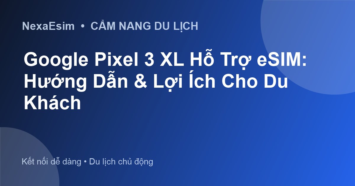 Google Pixel 3 XL Hỗ Trợ eSIM: Hướng Dẫn & Lợi Ích Cho Du Khách