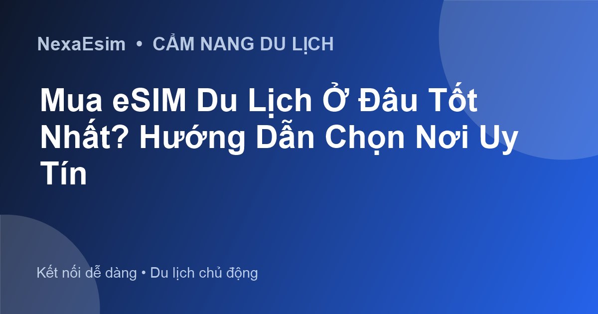 Mua eSIM Du Lịch Ở Đâu Tốt Nhất? Hướng Dẫn Chọn Nơi Uy Tín