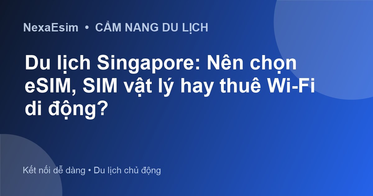 Du lịch Singapore: Nên chọn eSIM, SIM vật lý hay thuê Wi-Fi di động? - Hướng dẫn sử dụng eSim