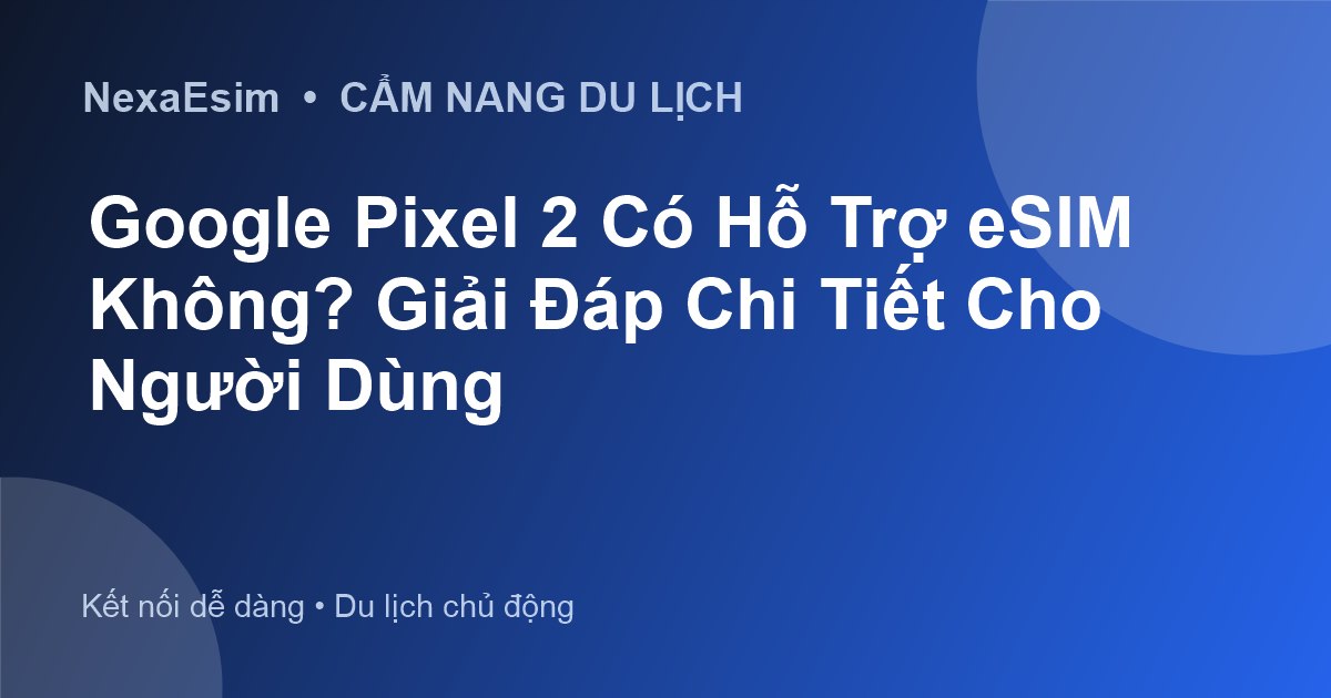 Google Pixel 2 Có Hỗ Trợ eSIM Không? Giải Đáp Chi Tiết Cho Người Dùng