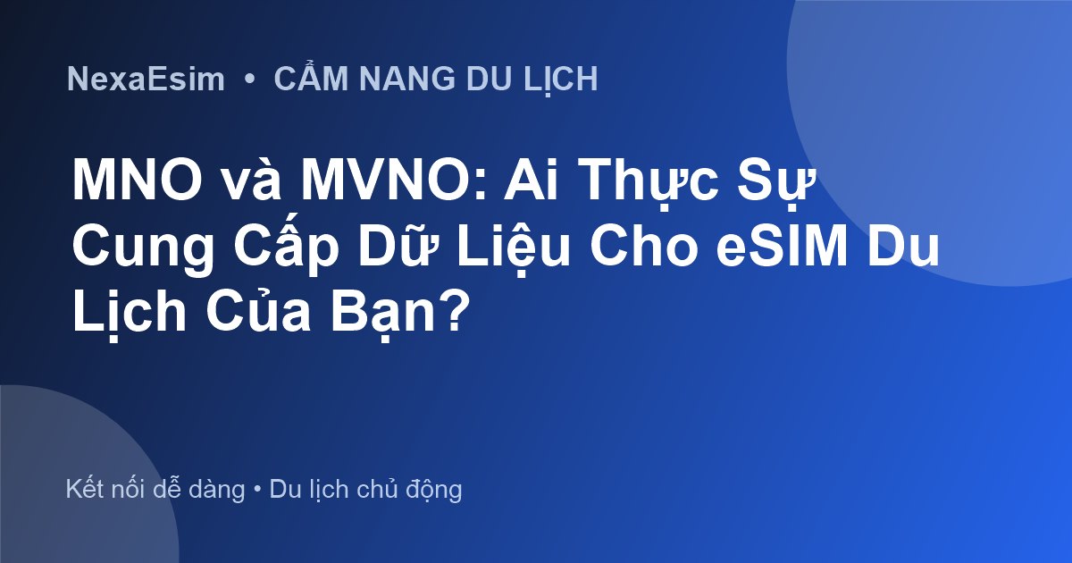MNO và MVNO: Ai Thực Sự Cung Cấp Dữ Liệu Cho eSIM Du Lịch Của Bạn?