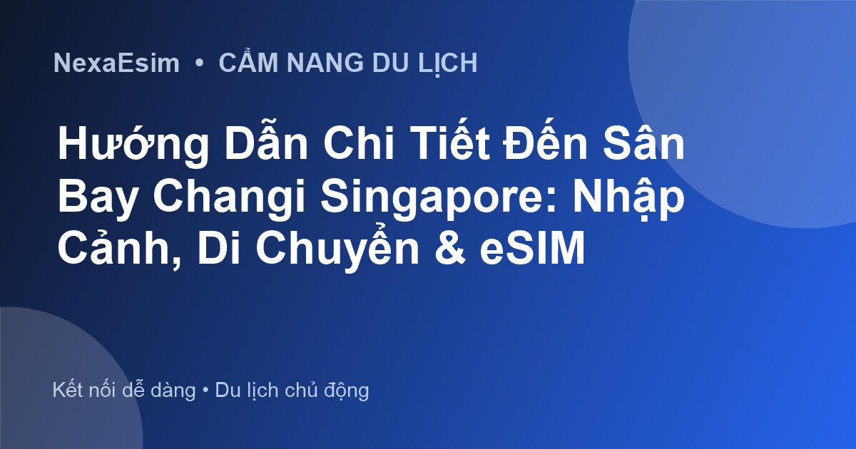 Hướng Dẫn Chi Tiết Đến Sân Bay Changi Singapore: Nhập Cảnh, Di Chuyển & eSIM