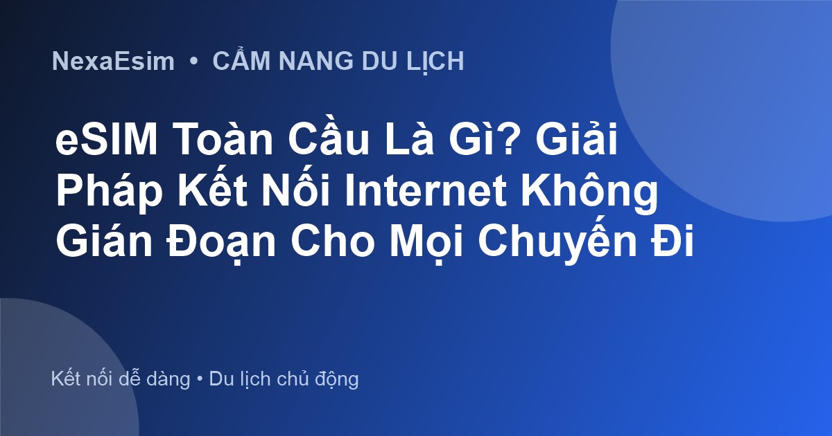 eSIM Toàn Cầu Là Gì? Giải Pháp Kết Nối Internet Không Gián Đoạn Cho Mọi Chuyến Đi - Hướng dẫn sử dụng eSim