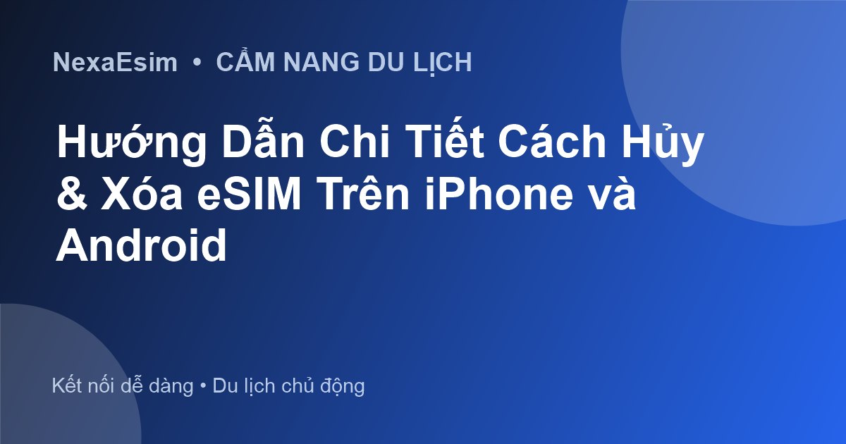 Hướng Dẫn Chi Tiết Cách Hủy & Xóa eSIM Trên iPhone và Android - Hướng dẫn sử dụng eSim