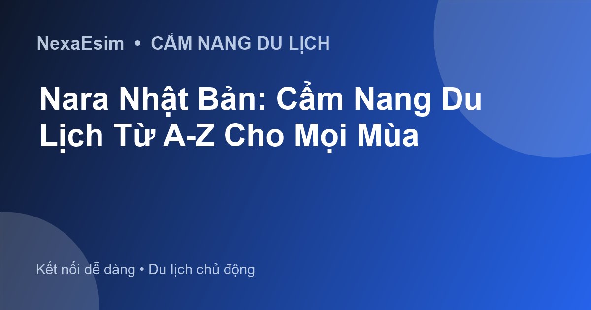 Nara Nhật Bản: Cẩm Nang Du Lịch Từ A-Z Cho Mọi Mùa