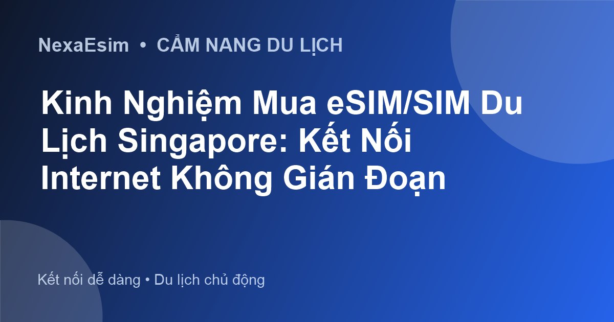 Kinh Nghiệm Mua eSIM/SIM Du Lịch Singapore: Kết Nối Internet Không Gián Đoạn - Hướng dẫn sử dụng eSim