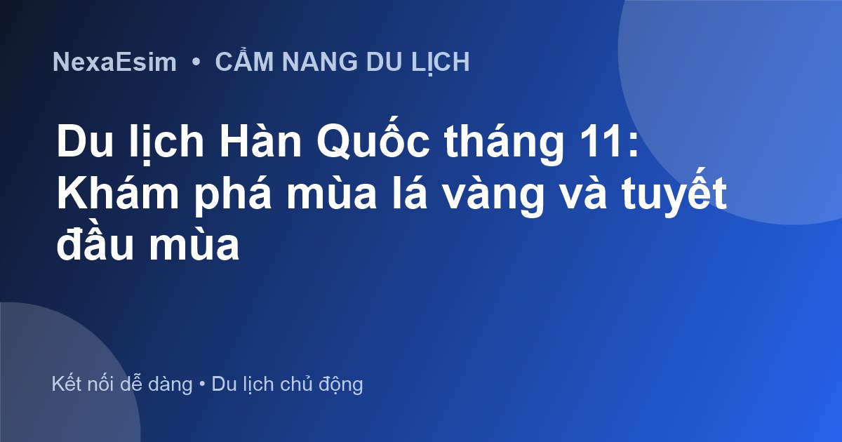 Du lịch Hàn Quốc tháng 11: Khám phá mùa lá vàng và tuyết đầu mùa - Hướng dẫn sử dụng eSim