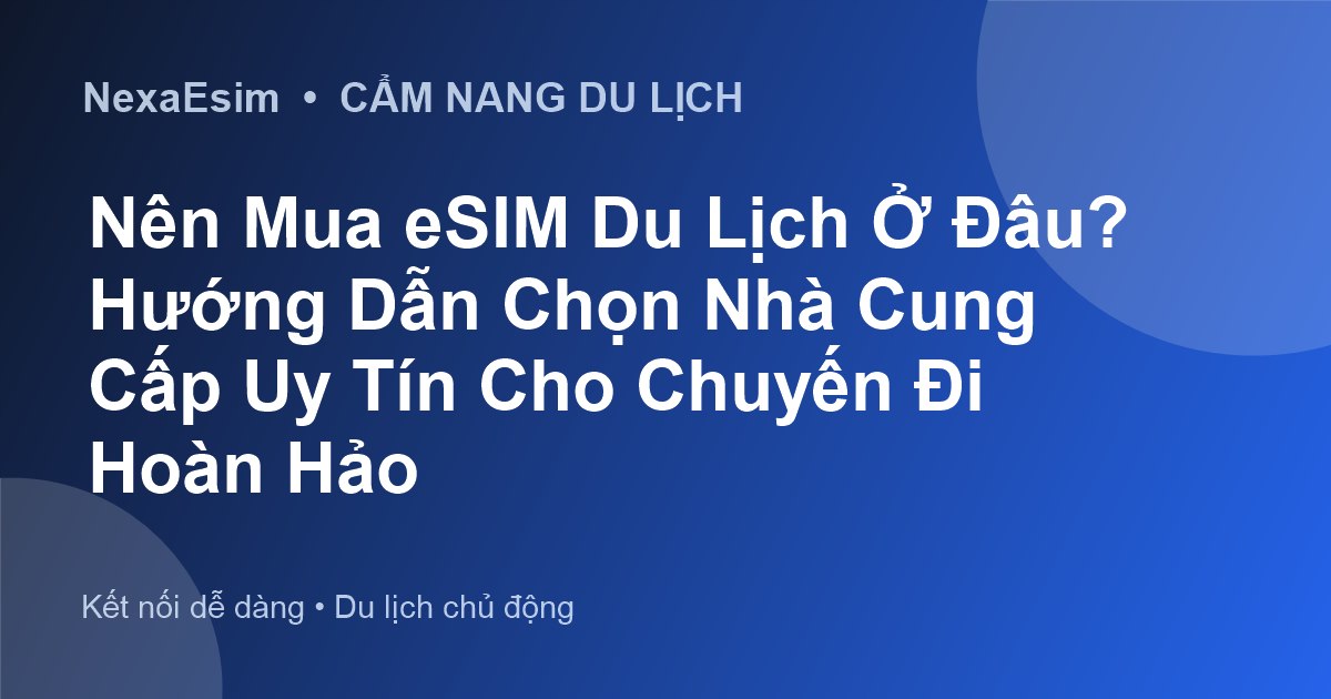 Nên Mua eSIM Du Lịch Ở Đâu? Hướng Dẫn Chọn Nhà Cung Cấp Uy Tín Cho Chuyến Đi Hoàn Hảo