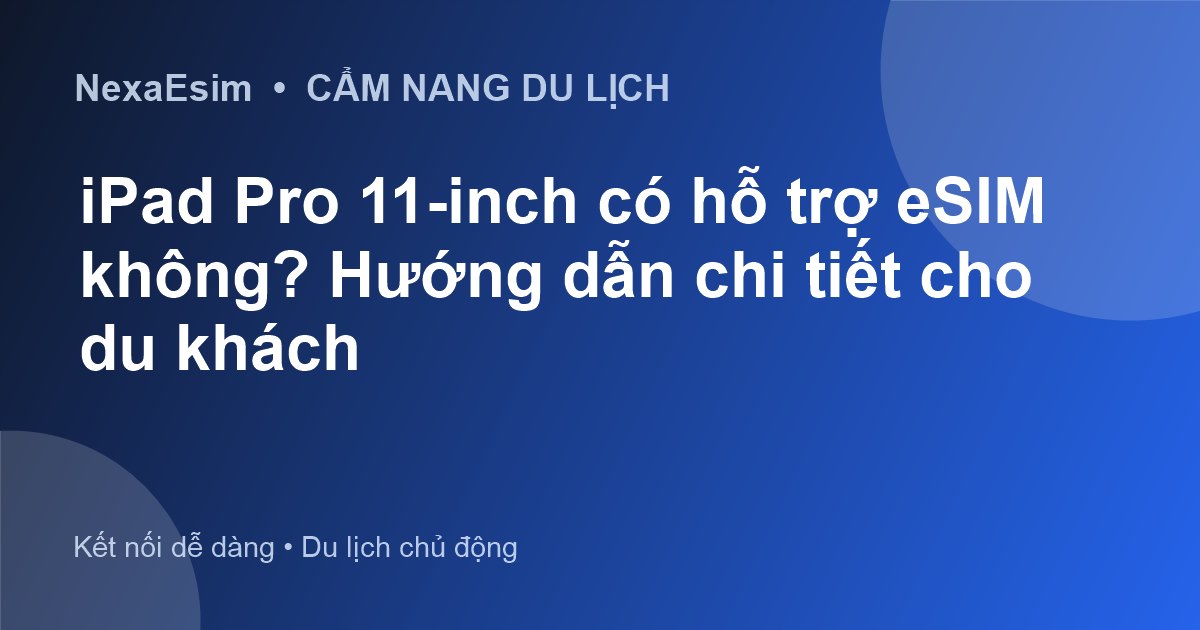 iPad Pro 11-inch có hỗ trợ eSIM không? Hướng dẫn chi tiết cho du khách