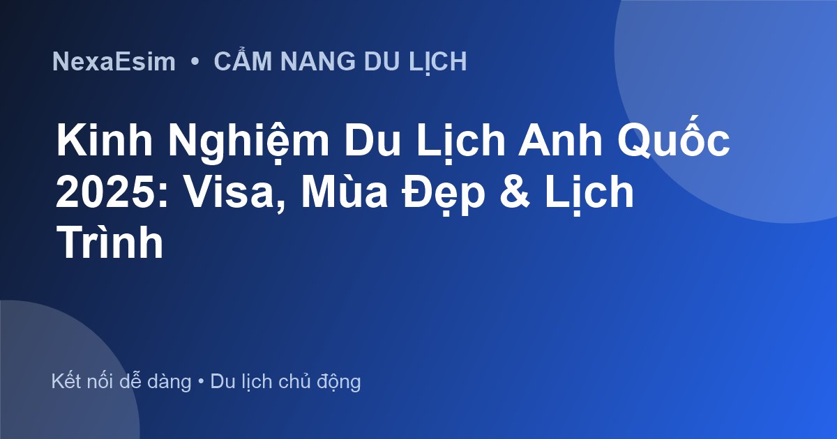 Kinh Nghiệm Du Lịch Anh Quốc 2025: Visa, Mùa Đẹp & Lịch Trình - Hướng dẫn sử dụng eSim